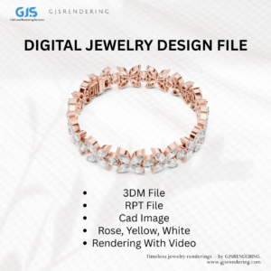 Ladies Ring, Earrings, L.BRECLATE  CAD Design | 3 Tone Rendering File (Rose/White/Yellow)