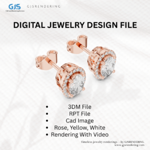 Ladies Ring, Earrings & Pendant Set | 3DM + RPT + CAD Images + 3-Tone Rendering | Digital Jewellery Design File