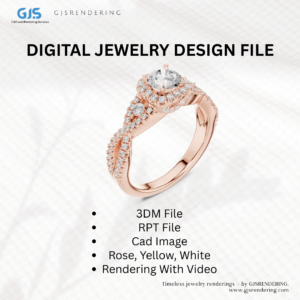 Ladies Ring | Digital Jewellery CAD Rendering | 3DM + RPT + Images + Video | Jewellery Rendering Services