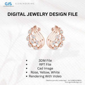 Ladies Earrings & Pendant Set | Digital Jewellery CAD Rendering Files (3DM + RPT + Images + Video)