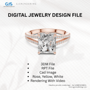 Diamond Ladies Ring | 3DM, RPT & CAD Rendering File (Digital Download)