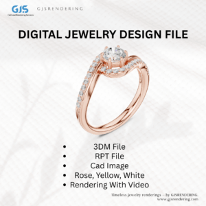 Ladies Rings – 3DM + RPT + CAD Renders | 3 Tone (Rose/White/Yellow) | Jewellery Rendering Digital Files