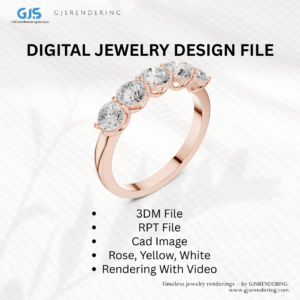 100 Ladies Ring Design Set | 3DM + RPT + CAD Images | 3-Tone Jewellery Rendering (Rose/White/Yellow Gold)