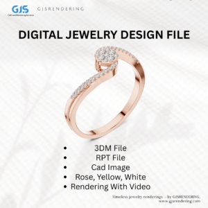 Ladies Ring CAD Rendering File | 3DM + RPT + Images + Video (3 Tone: Rose/White/Yellow)