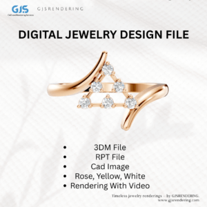 Ring & Earrings – Premium Jewellery CAD Rendering File Set (3 Tone Digital Download)