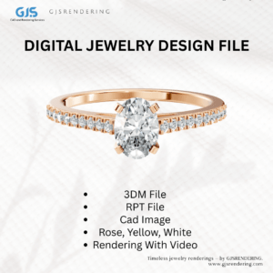 Ladies Ring – Premium Jewellery CAD Rendering File (3 Tone Digital Download)