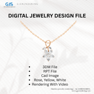 Pendant – Digital Jewellery CAD Rendering File (3DM/RPT + 3 Tone)