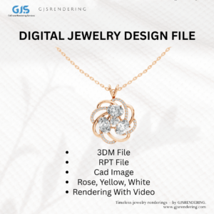 Ladies Ring AND PANDANT– Premium CAD Jewellery Rendering File (3 Tone Digital Download)