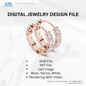 BALI, BRACELET, EARRING, MENS RING Export Quality CAD Rendering File (White Tone)