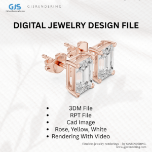 Earrings – Premium Jewellery CAD Rendering File (3 Tone Digital Download)