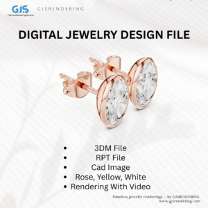 Earring – Premium Jewellery CAD Rendering File (3 Tone Digital Download)