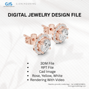 Earrings AND PANDANT – Digital Jewellery CAD Rendering File (3DM | RPT | 3 Tone)
