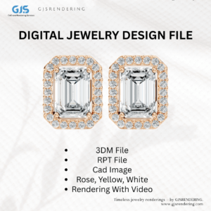 Premium Ladies Ring, Band & Earring Digital CAD Bundle | 3DM + RPT + Rendering Files