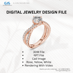 "Women’s 3-Tone Ring CAD Design | Digital Jewellery Rendering File (3DM + RPT + Images + Video)"