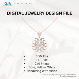 Pendant Design | 3DM, RPT, CAD Image, 4 View & 3-Tone Rendering | Digital Jewellery File"
