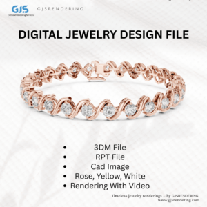 Bracelet, Necklace & Pendant CAD Design | 3DM + RPT + Rendering Files (3 Tone)